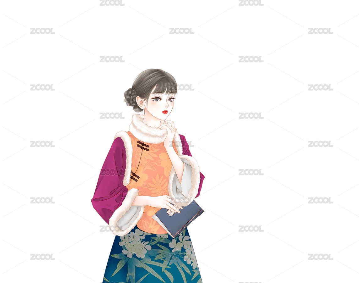 穿旗袍唐裝的古典少女（主預(yù)覽-779652） - 未分類 - 站酷設(shè)計(jì)師哈皮黑兒原創(chuàng)素材 - 站酷ZCOOL