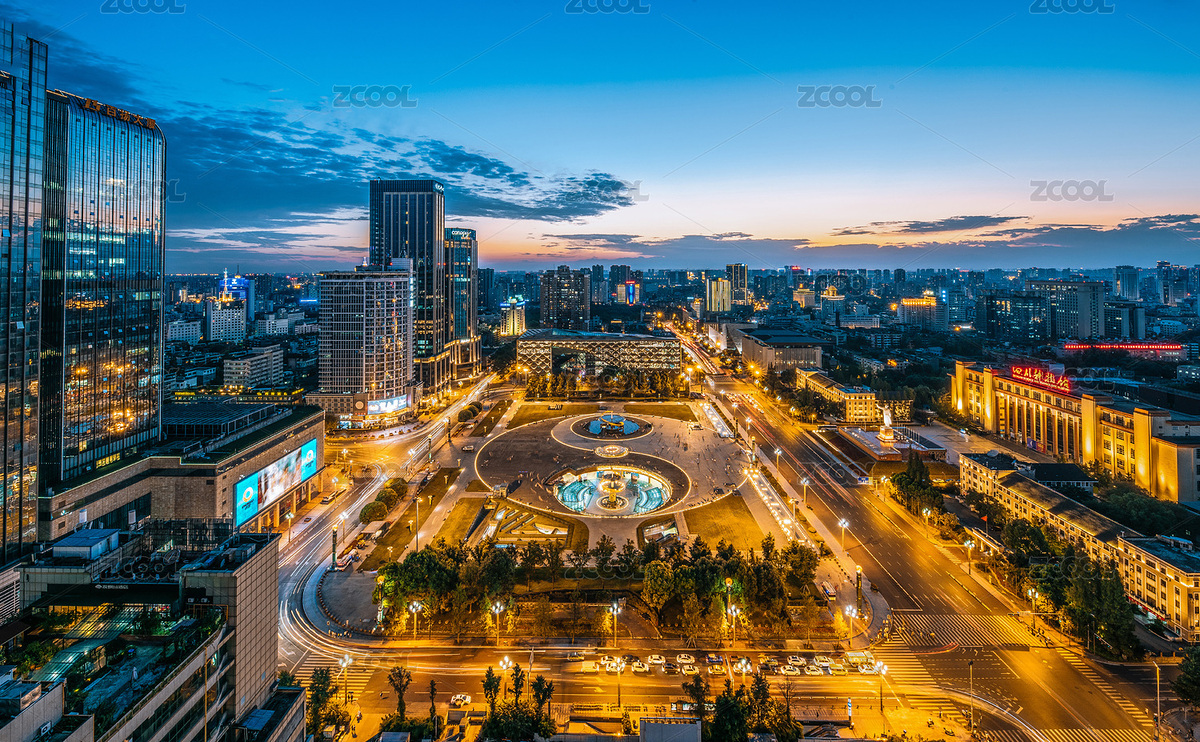 俯瞰繁華的成都市天府廣場風光（主預覽-587049） - 未分類 - 站酷設計師漢大將軍袁紹原創(chuàng)素材 - 站酷ZCOOL