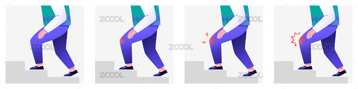 老人爬樓梯膝關節(jié)炎腿疼嚴重程度等級矢量（主預覽-3071019） - 未分類 - 站酷設計師i2stay_520原創(chuàng)素材 - 站酷ZCOOL