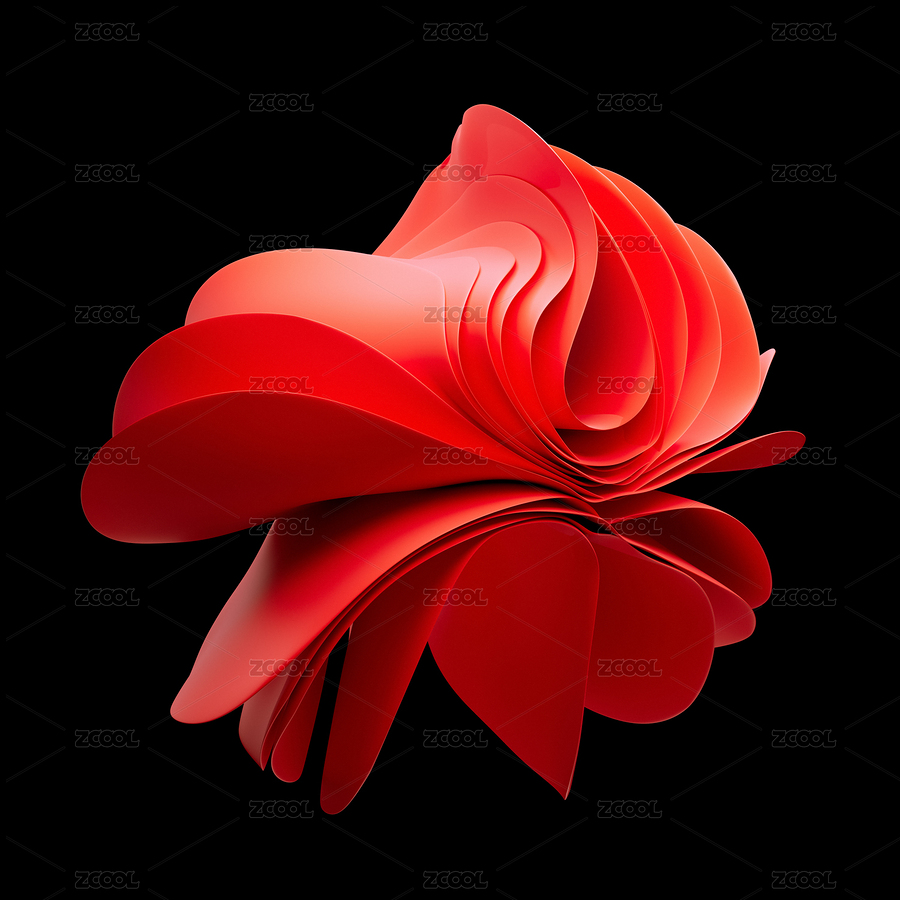 紅色波浪抽象花形狀壁紙（主預(yù)覽-2201554） - 未分類 - 站酷設(shè)計師大辰小辰原創(chuàng)素材 - 站酷ZCOOL