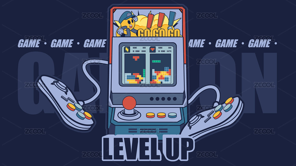 复古潮流创意游戏机贴纸海报矢量插画（主预览-5951599） - 未分类 - 站酷设计师狗狗013原创素材 - 站酷ZCOOL