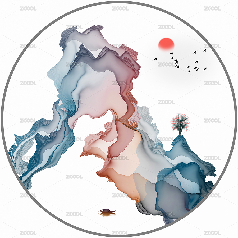 水墨山水畫抽象意境裝飾畫（主預(yù)覽-305994） - 未分類 - 站酷設(shè)計師北國小饅頭原創(chuàng)素材 - 站酷ZCOOL