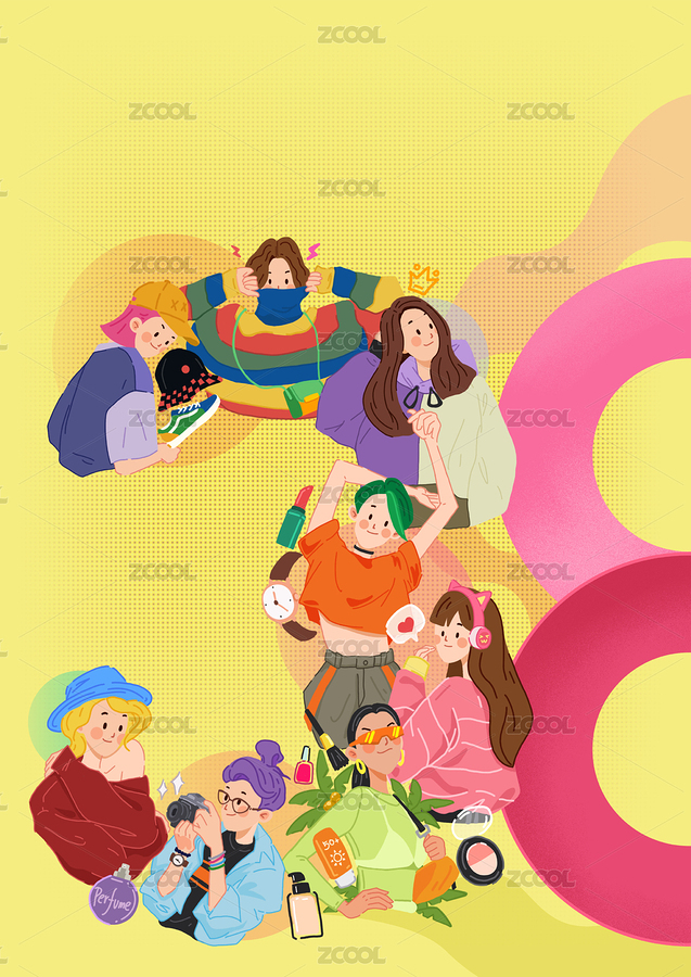 电商女生节主题插画（主预览-4265502） - 未分类 - 站酷设计师淇幻mikykid原创素材 - 站酷ZCOOL