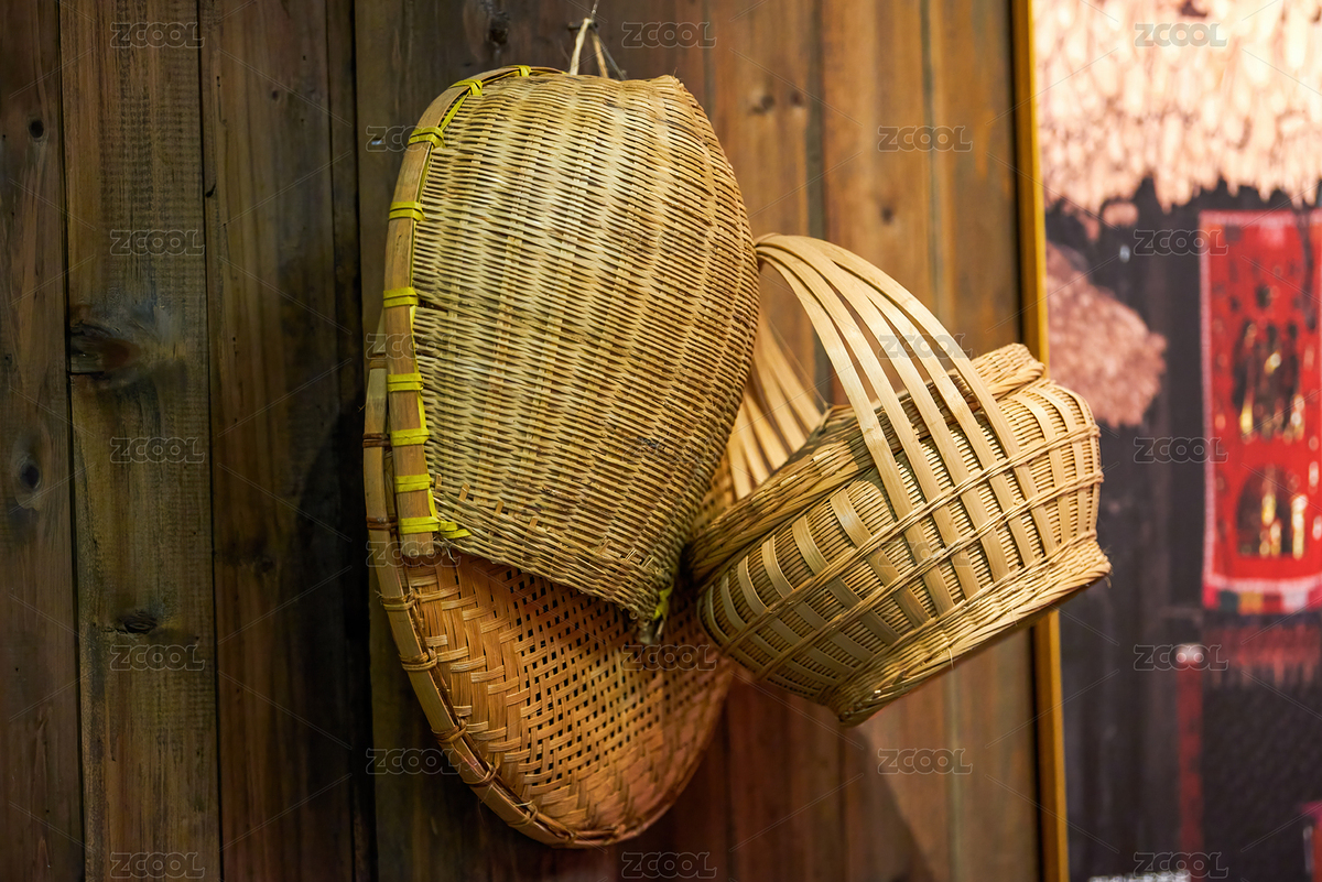 商店里悬挂的中国传统编织竹篓（主预览-9033373） - 未分类 - 站酷设计师SteveChum原创素材 - 站酷ZCOOL