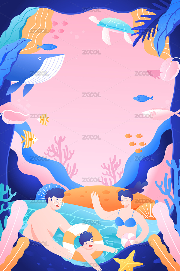 家人游泳玩耍矢量插畫（主預(yù)覽-8231353） - 未分類 - 站酷設(shè)計師keeein原創(chuàng)素材 - 站酷ZCOOL