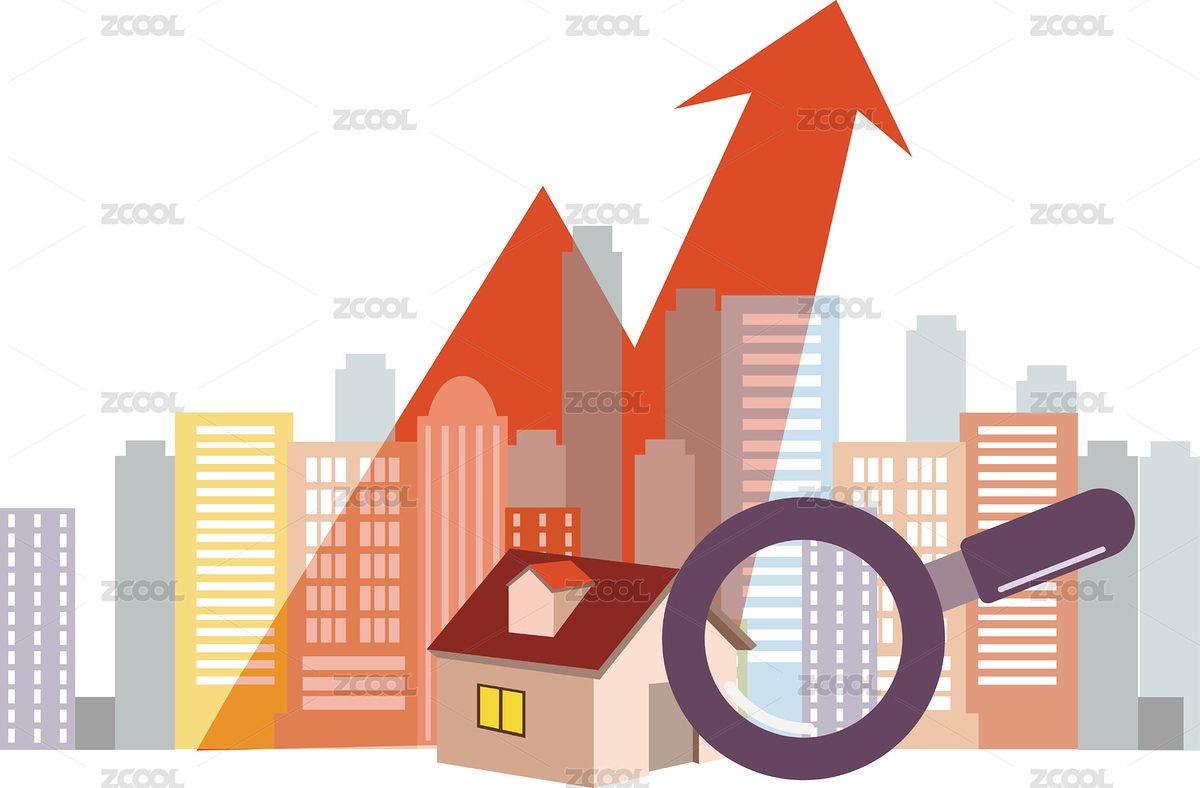 城市楼市房价上涨和调控概念插画（主预览-7288170） - 未分类 - 站酷设计师猎茶人原创素材 - 站酷ZCOOL