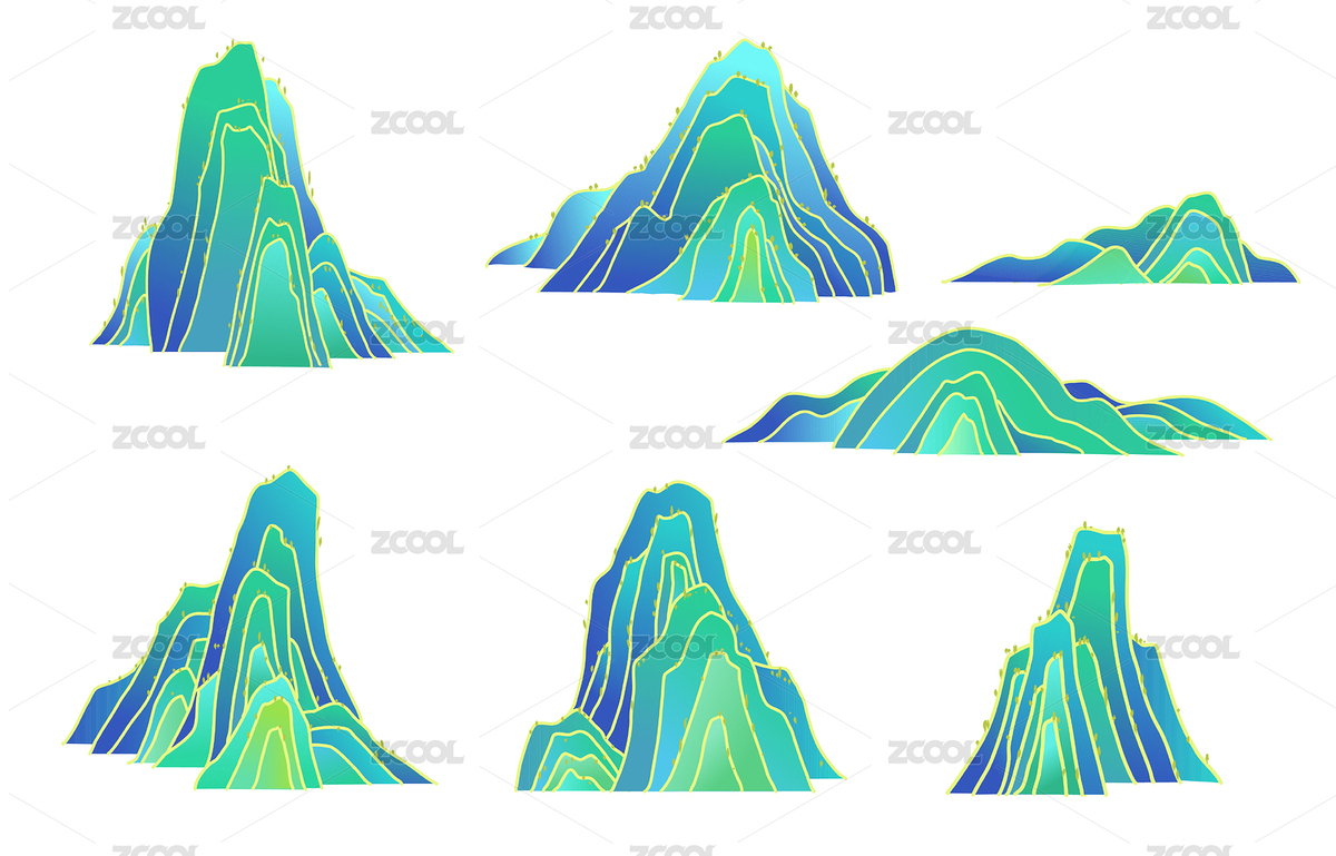 國(guó)潮風(fēng)山脈（主預(yù)覽-7623806） - 未分類 - 站酷設(shè)計(jì)師恩恩呀丶原創(chuàng)素材 - 站酷ZCOOL