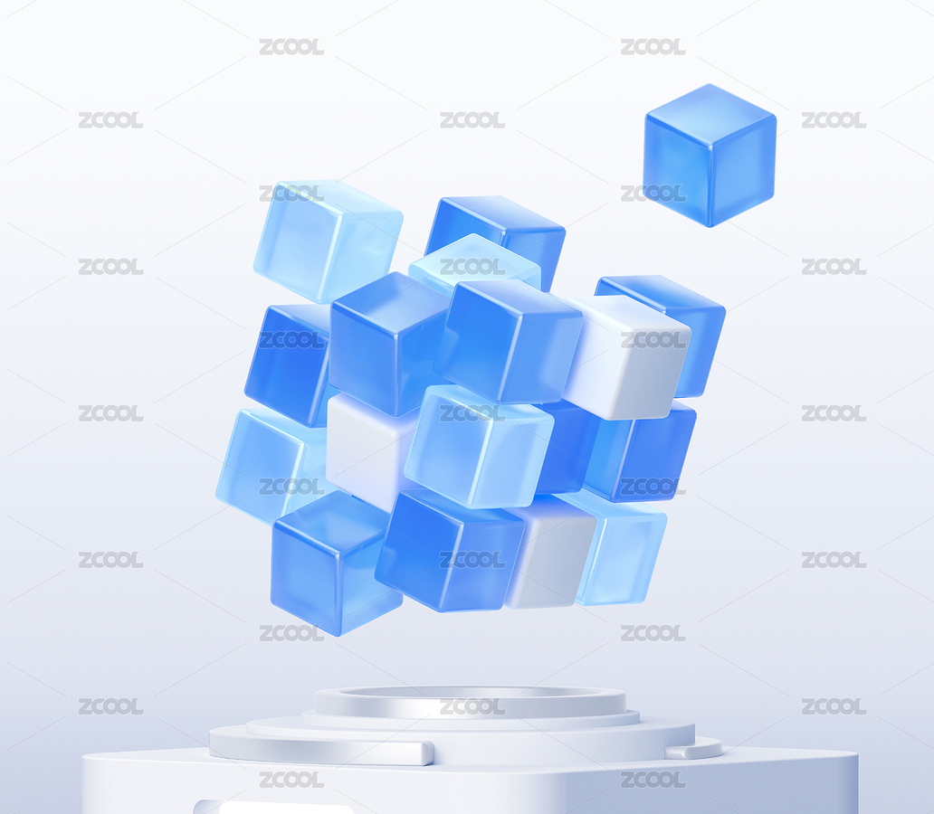 科技藍(lán)白魔方概念智能科技感3D圖標(biāo)配圖（主預(yù)覽-7139750） - 未分類 - 站酷設(shè)計(jì)師在_野原創(chuàng)素材 - 站酷ZCOOL