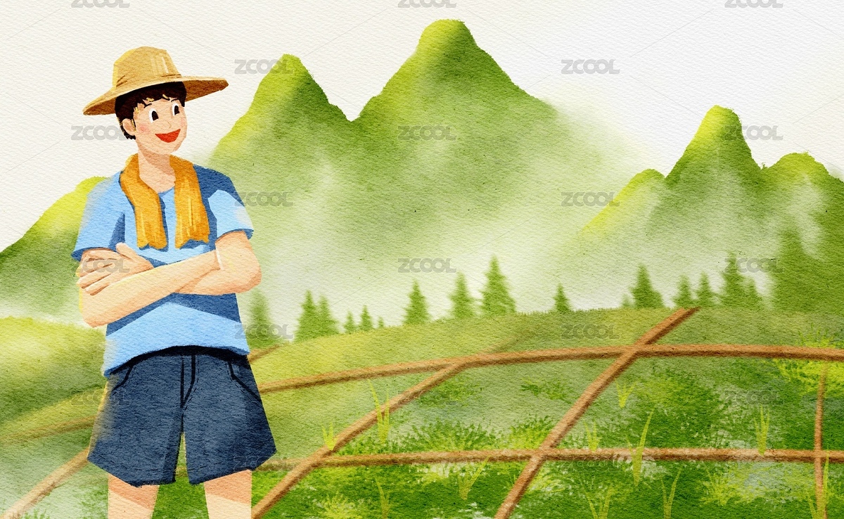 勞動(dòng)節(jié)耕種水彩插畫（主預(yù)覽-1221877） - 未分類 - 站酷設(shè)計(jì)師粘鍋原創(chuàng)素材 - 站酷ZCOOL