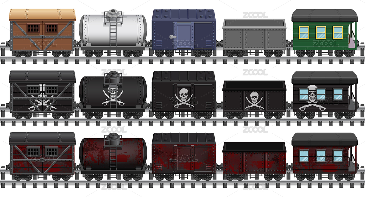 一組各式各樣的卡通火車車廂（主預覽-2845162） - 未分類 - 站酷設計師leonshaw原創(chuàng)素材 - 站酷ZCOOL