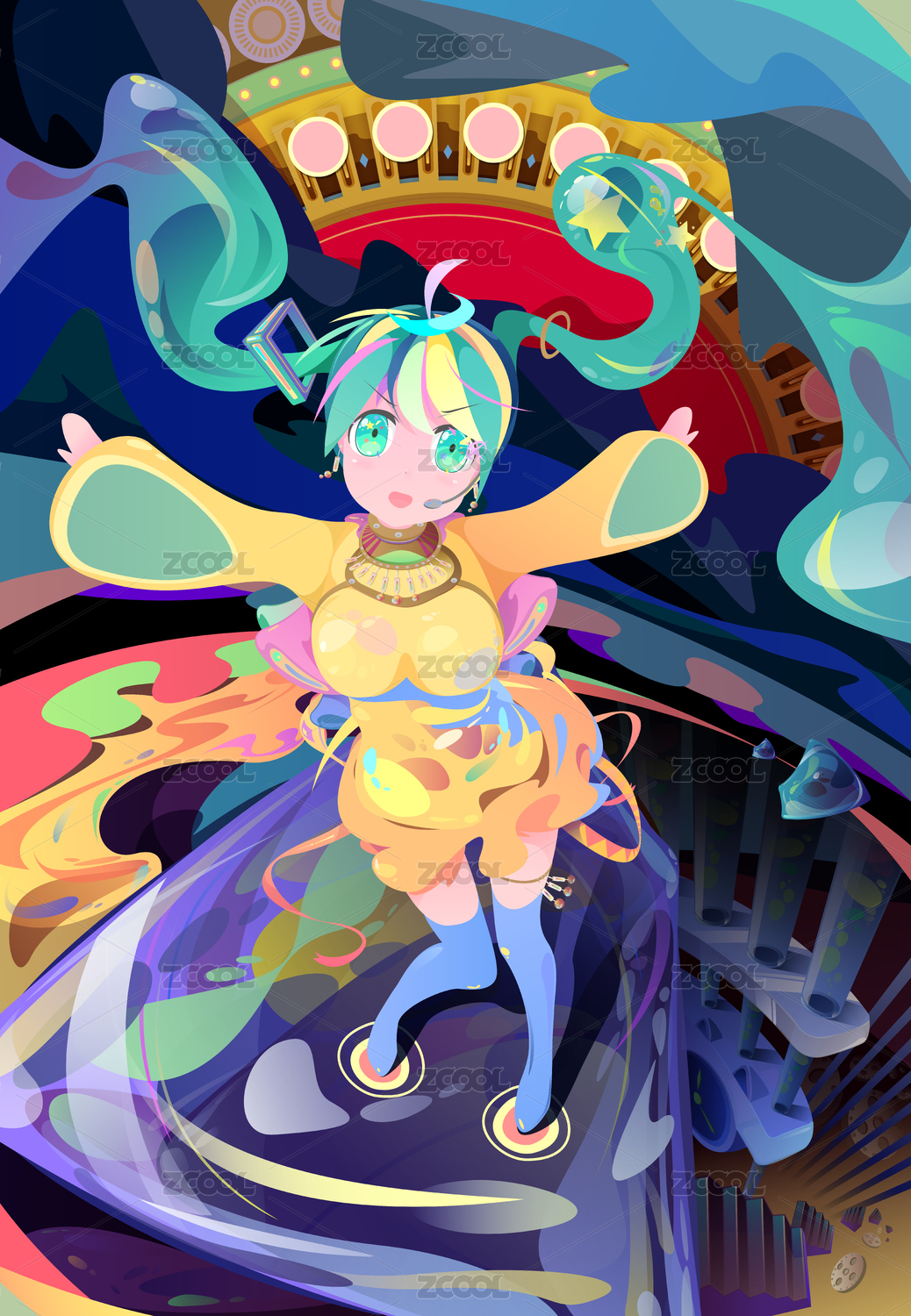 双马尾动漫少女