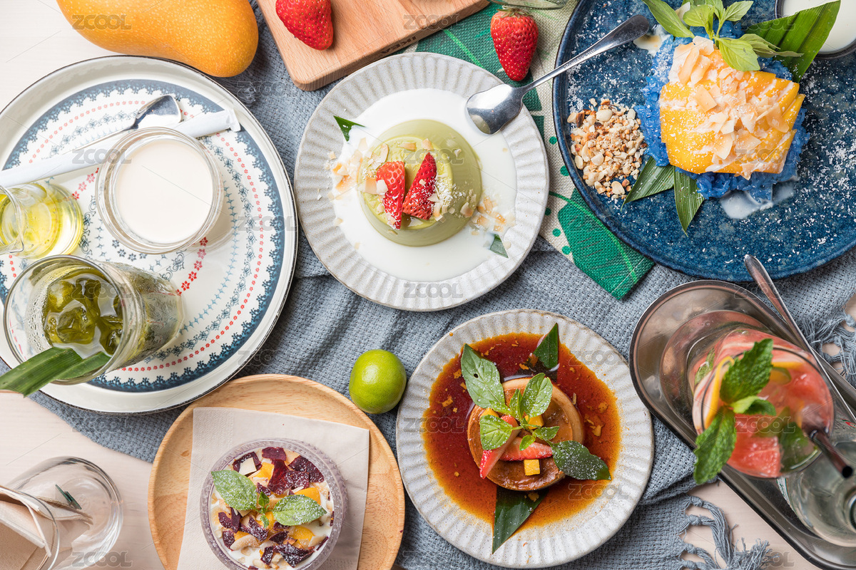 桌子上擺滿(mǎn)了泰式甜點(diǎn)俯拍（主預(yù)覽-4565717） - 未分類(lèi) - 站酷設(shè)計(jì)師啪咔文化傳播原創(chuàng)素材 - 站酷ZCOOL