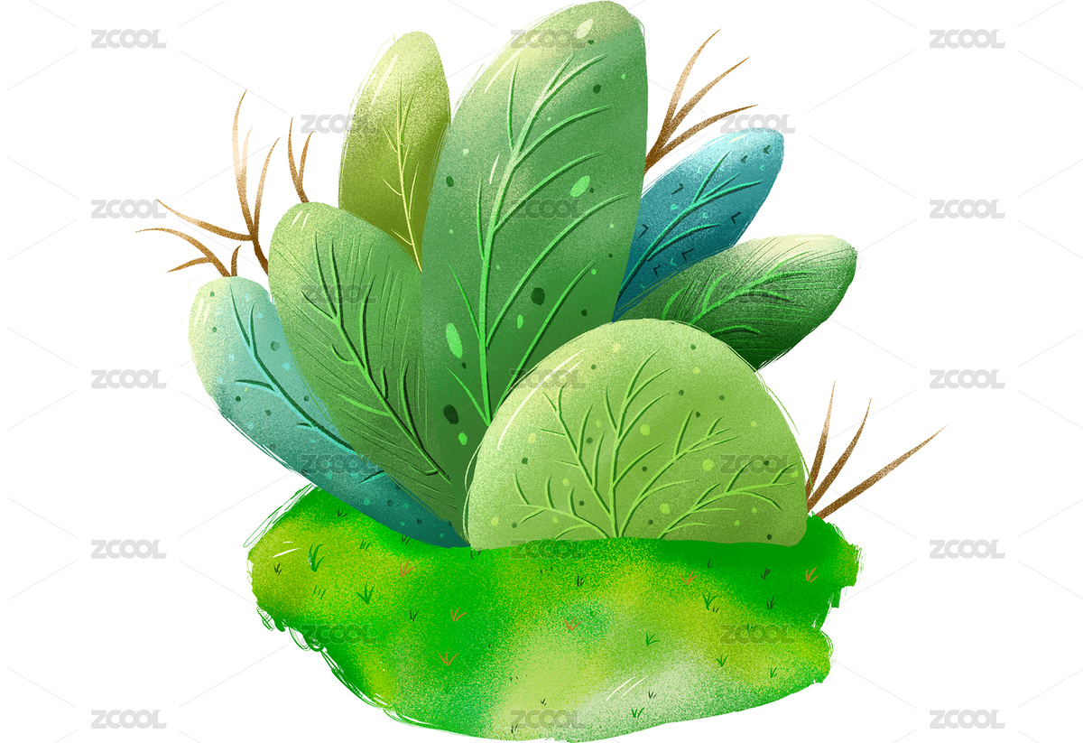 树丛手绘元素（主预览-5250068） - 未分类 - 站酷设计师孟玉米原创素材 - 站酷ZCOOL