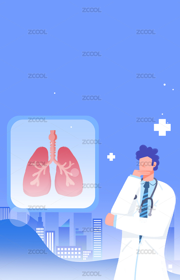 卡通手繪肺部健康醫(yī)療醫(yī)生治療插畫（主預覽-7924979） - 未分類 - 站酷設計師華仔DAOHUA原創(chuàng)素材 - 站酷ZCOOL