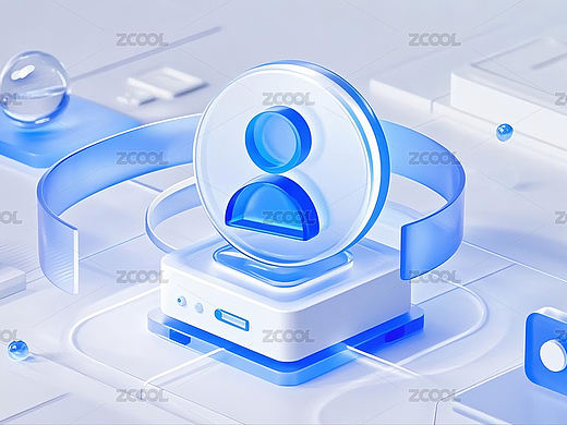 3d用户管理玻璃质感banner