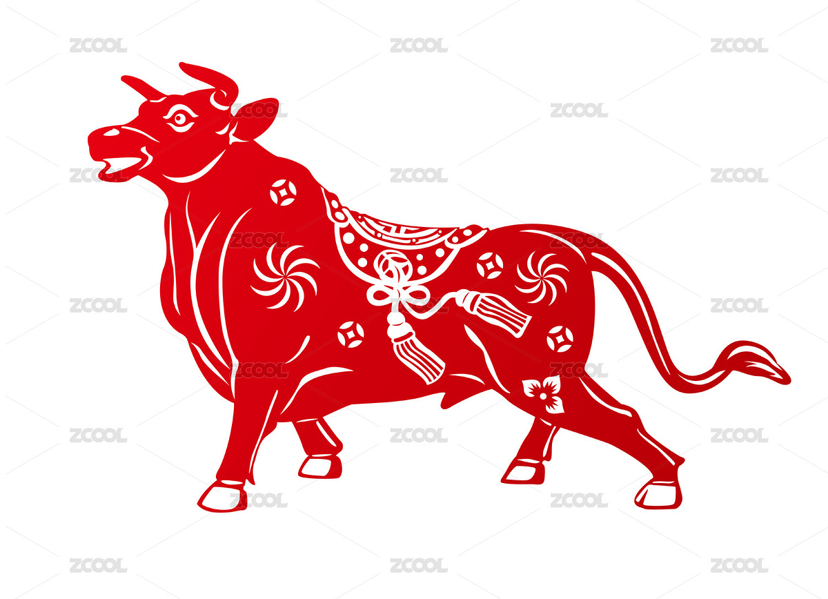 牛年剪纸中国传统剪纸牛红色窗花门贴（主预览-8295763） - 未分类 - 站酷设计师JASBD原创素材 - 站酷ZCOOL