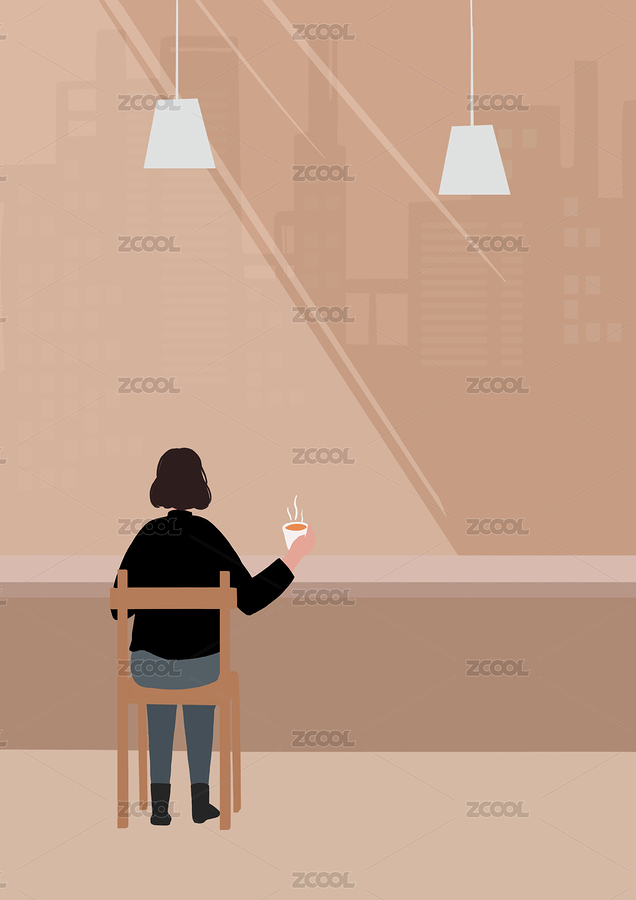 坐在咖啡店的女生（主預(yù)覽-4926748） - 未分類 - 站酷設(shè)計(jì)師拾貳Li原創(chuàng)素材 - 站酷ZCOOL