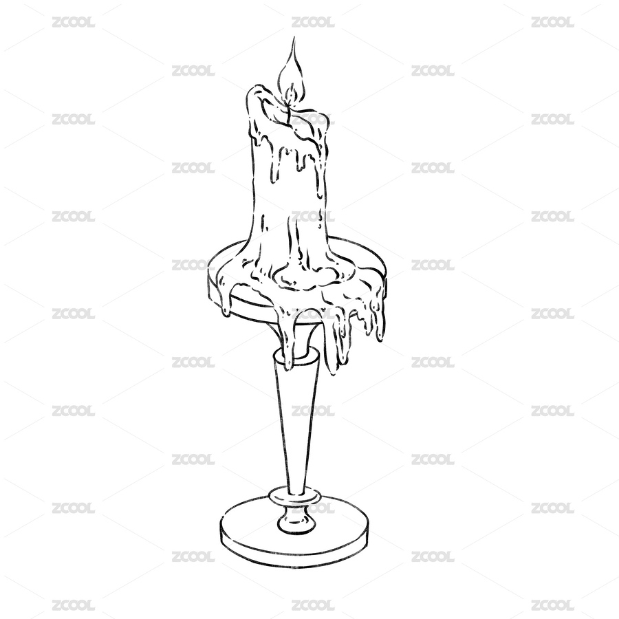 復(fù)古燭臺(tái)和燃燒的蠟燭線稿（主預(yù)覽-1659582） - 未分類 - 站酷設(shè)計(jì)師百合芝士脆原創(chuàng)素材 - 站酷ZCOOL