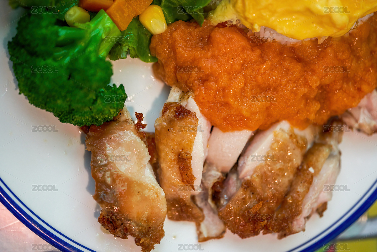 香港茶餐廳里的蔬菜照燒雞排碟頭飯（主預(yù)覽-3257010） - 未分類 - 站酷設(shè)計(jì)師SteveChum原創(chuàng)素材 - 站酷ZCOOL