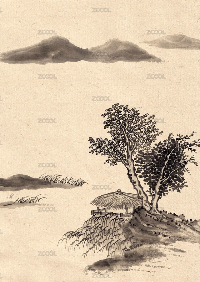 手绘中国画山水风景插画（主预览-8091473） - 未分类 - 站酷设计师禾小he原创素材 - 站酷ZCOOL