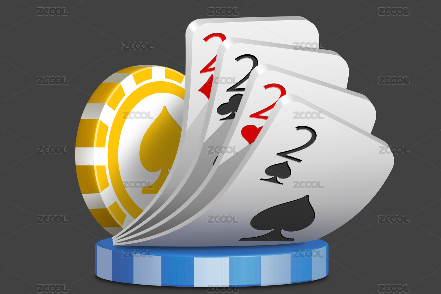 扑克牌棋牌游戏UI图标设计素材