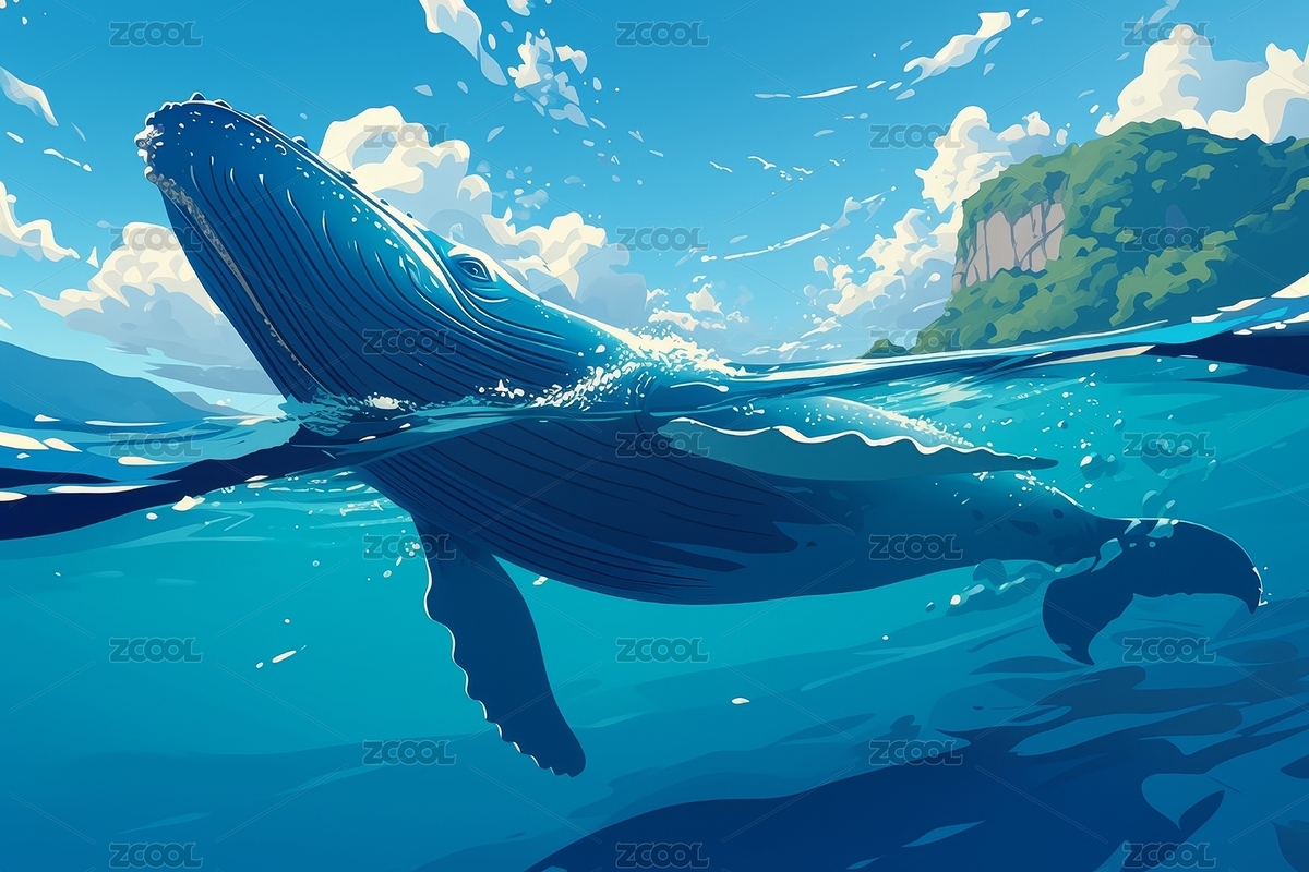 巨鯨躍動（主預(yù)覽-7431119） - 未分類 - 站酷設(shè)計(jì)師云眸視覺原創(chuàng)素材 - 站酷ZCOOL