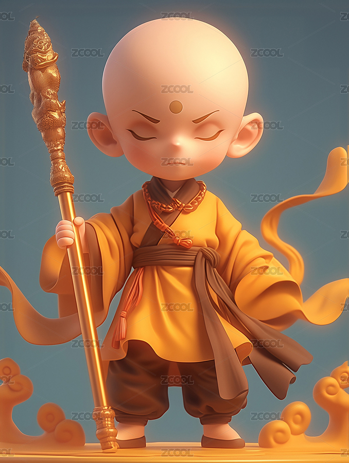 沉思小僧，禅意无边，Q版唐僧公仔盲盒人偶（主预览-6917711） - 未分类 - 站酷设计师秦时打的烂原创素材 - 站酷ZCOOL