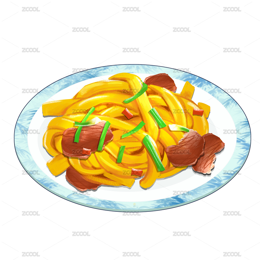 噴香美味的干炒牛河（主預(yù)覽-6434386） - 未分類 - 站酷設(shè)計師檸檬崽插畫原創(chuàng)素材 - 站酷ZCOOL