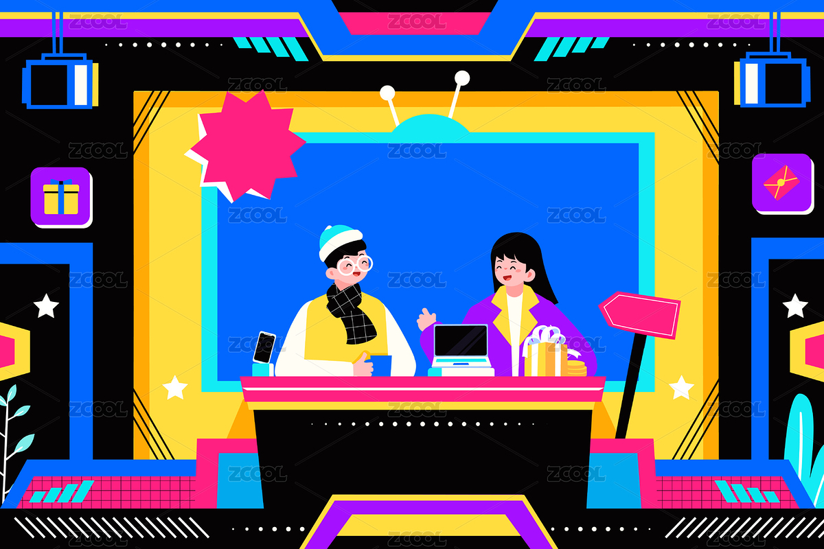 直播带货矢量插画（主预览-8231352） - 未分类 - 站酷设计师keeein原创素材 - 站酷ZCOOL