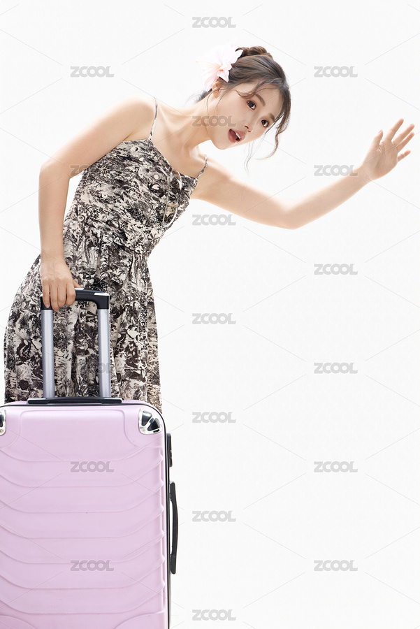 影棚拍攝夏季準備出行旅行的青年女性形象（主預覽-12002595） - 未分類 - 站酷設計師藍太陽TNT原創(chuàng)素材 - 站酷ZCOOL