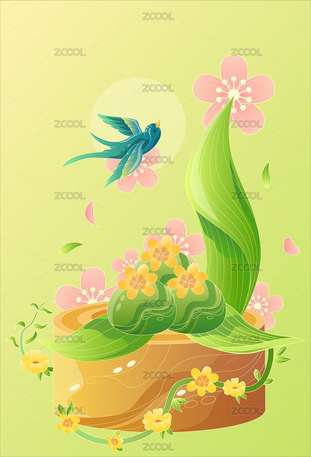 新國風(fēng)線性插畫青團食物包裝設(shè)計就插畫（主預(yù)覽-8065798） - 未分類 - 站酷設(shè)計師淺夏的海原創(chuàng)素材 - 站酷ZCOOL