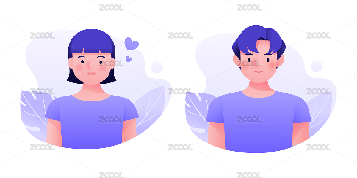 一組年輕男生女生角色情侶頭像矢量插畫(huà)（主預(yù)覽-5596775） - 未分類 - 站酷設(shè)計(jì)師i2stay_520原創(chuàng)素材 - 站酷ZCOOL