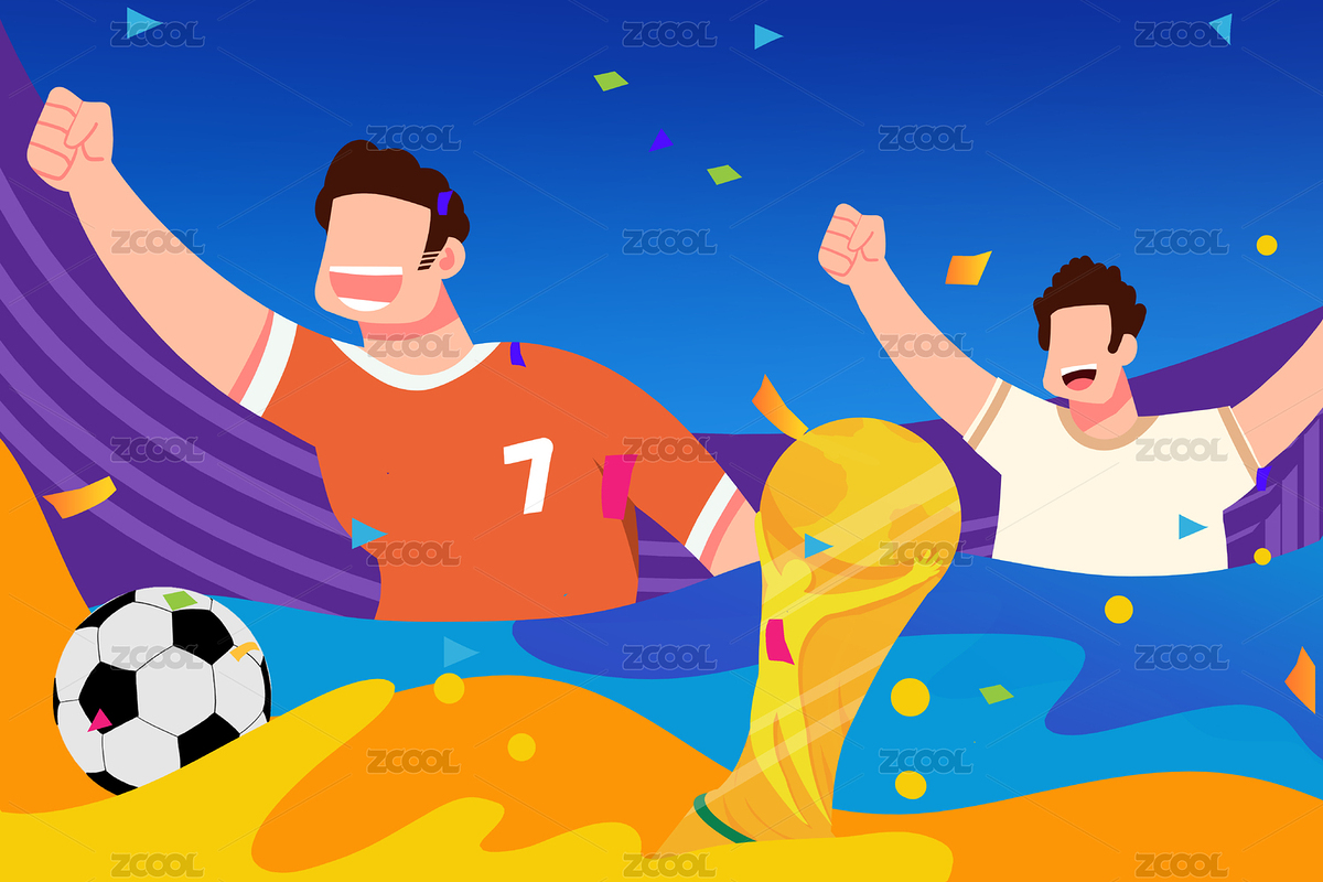 卡通手绘世界杯踢足球狂欢插画（主预览-3150257） - 未分类 - 站酷设计师华仔DAOHUA原创素材 - 站酷ZCOOL