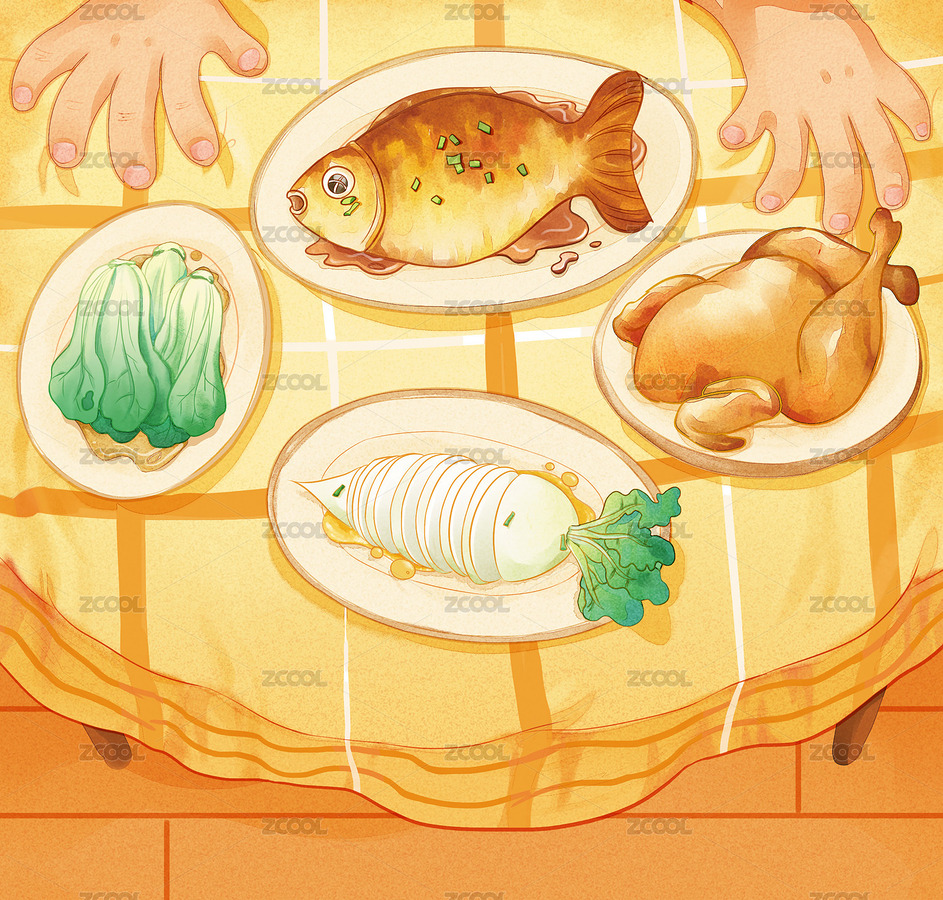 绘本 吃饭了（主预览-4744695） - 未分类 - 站酷设计师flower喵喵原创素材 - 站酷ZCOOL