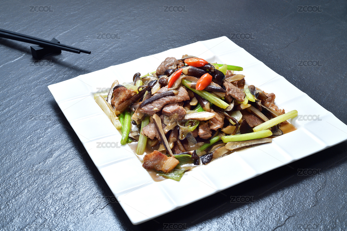 一盤芹菜黑皮雞樅菇炒肉片（主預覽-1199252） - 未分類 - 站酷設計師云從影原創(chuàng)素材 - 站酷ZCOOL