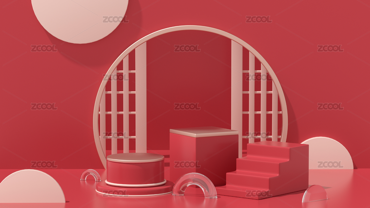 3D电商场景产品展台创意图