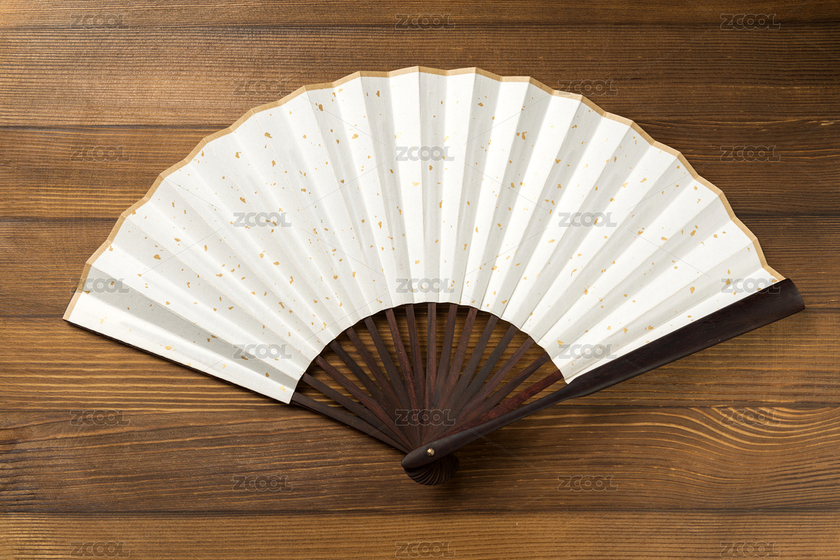 一把折扇紙扇擺放在木桌面上特寫（主預(yù)覽-5854820） - 未分類 - 站酷設(shè)計(jì)師金翅大鵬原創(chuàng)素材 - 站酷ZCOOL