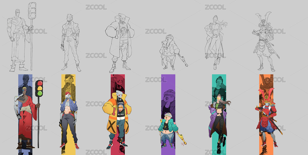 賽博角色設(shè)計(jì)（主預(yù)覽-8087057） - 未分類 - 站酷設(shè)計(jì)師AllanYoung原創(chuàng)素材 - 站酷ZCOOL