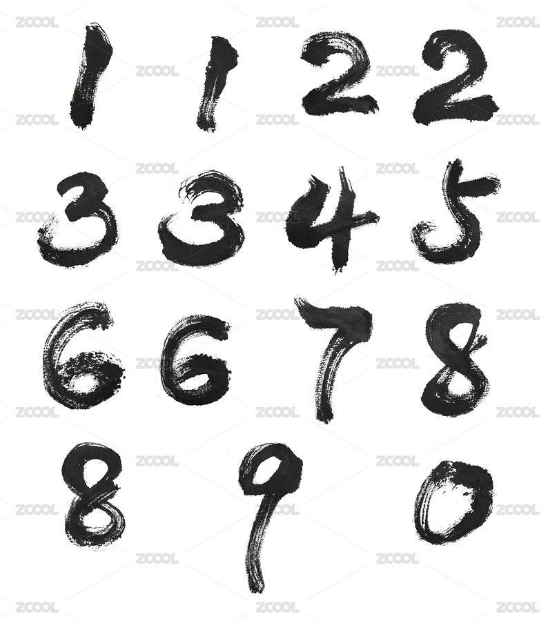 阿拉伯?dāng)?shù)字書法字體（主預(yù)覽-6871039） - 未分類 - 站酷設(shè)計(jì)師jinkyliao原創(chuàng)素材 - 站酷ZCOOL