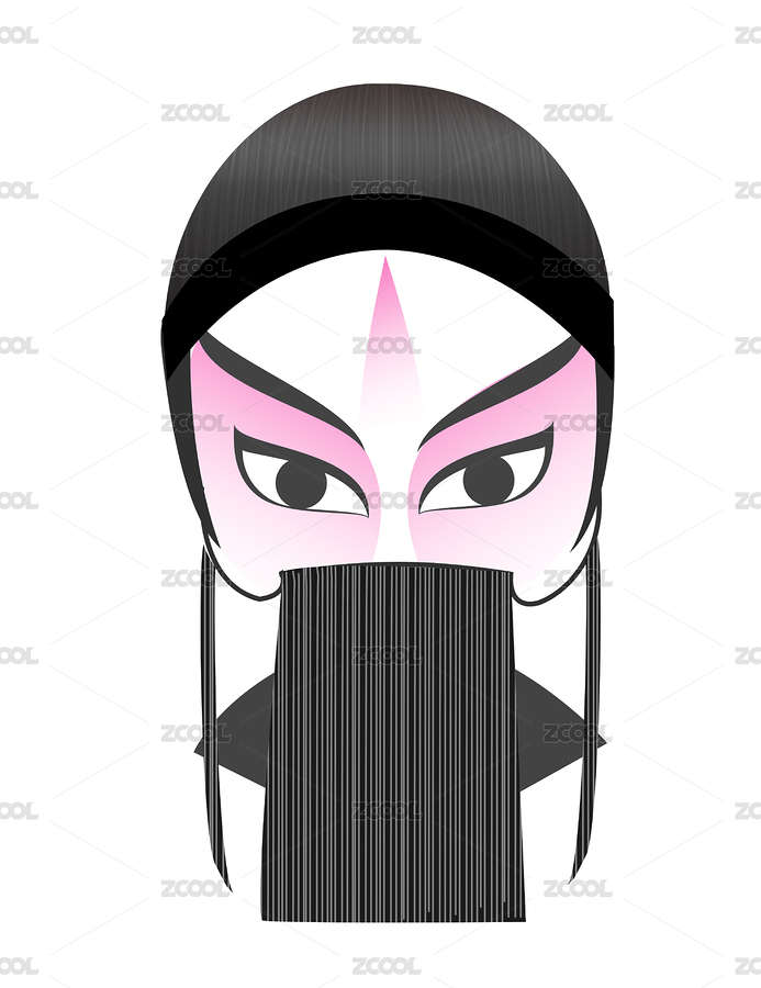 民族戏曲人物小生脸谱插画（主预览-503134） - 未分类 - 站酷设计师安147123原创素材 - 站酷ZCOOL