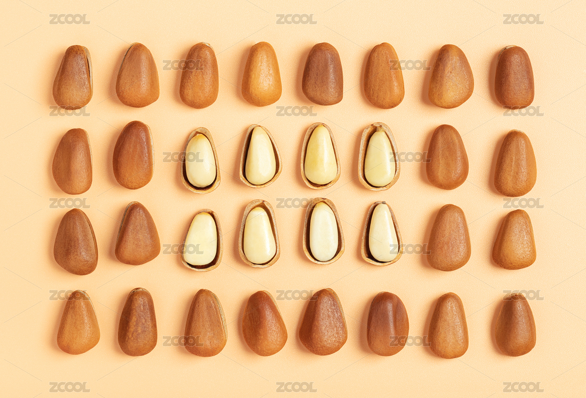 堅(jiān)果飽滿的開(kāi)口松子整齊的擺放（主預(yù)覽-7586103） - 未分類 - 站酷設(shè)計(jì)師黑白湊原創(chuàng)素材 - 站酷ZCOOL