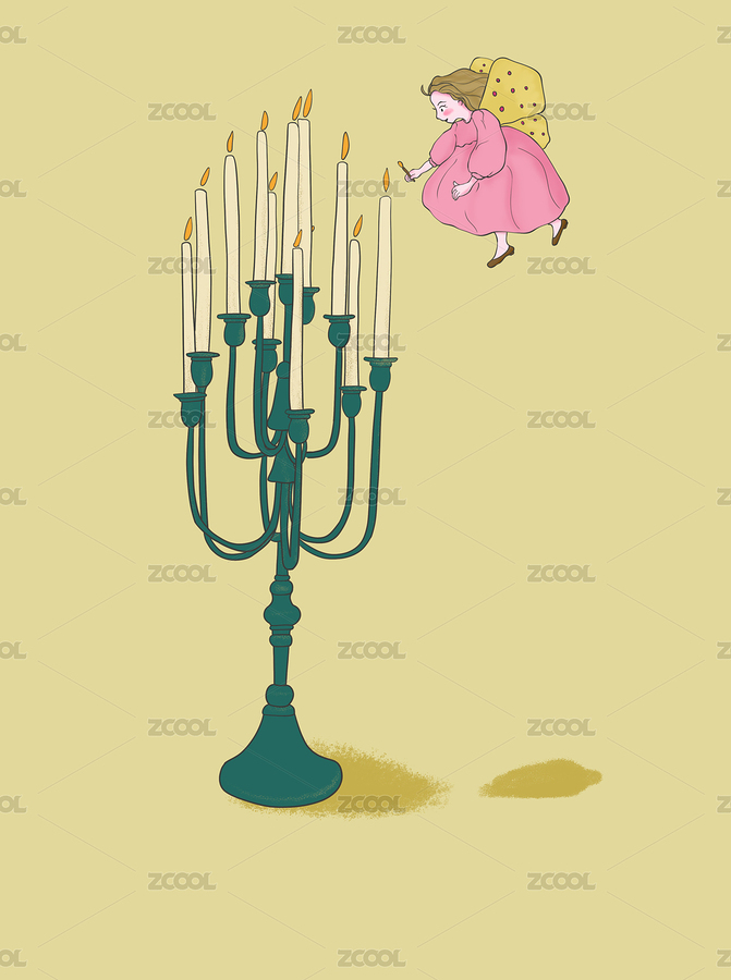 點燃燭臺的小精靈（主預(yù)覽-4277599） - 未分類 - 站酷設(shè)計師愛畫畫的粽子原創(chuàng)素材 - 站酷ZCOOL