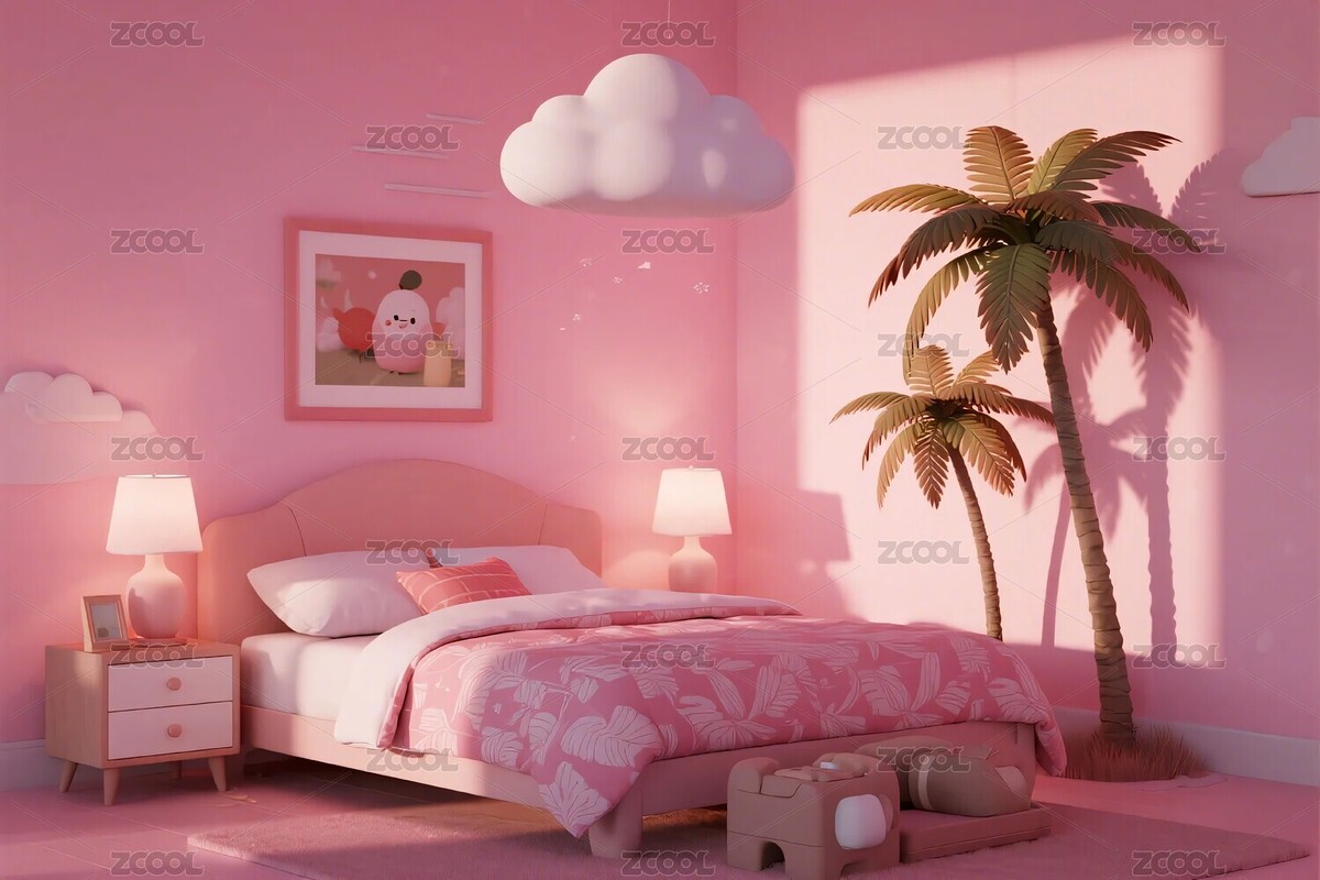 粉色夢幻兒童臥室（主預(yù)覽-10649964） - 未分類 - 站酷設(shè)計師LGj1REoP9G原創(chuàng)素材 - 站酷ZCOOL