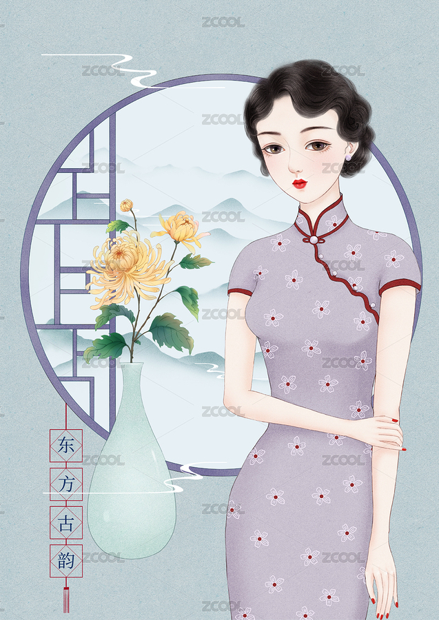 民国旗袍美人（主预览-6676490） - 未分类 - 站酷设计师甘草的画园原创素材 - 站酷ZCOOL