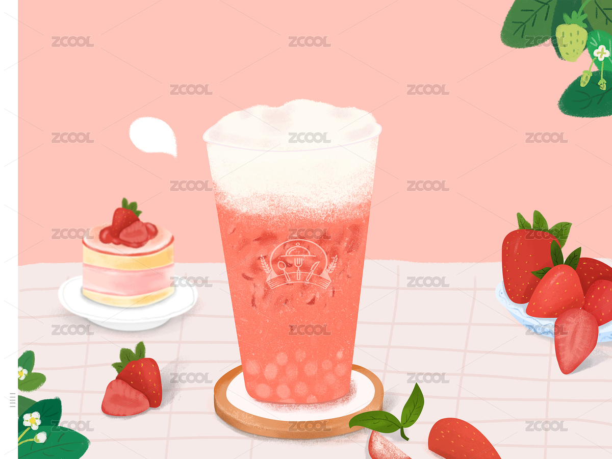 一杯草莓味的奶茶（主預(yù)覽-8773661） - 未分類 - 站酷設(shè)計(jì)師流浪的奧潤(rùn)ju原創(chuàng)素材 - 站酷ZCOOL