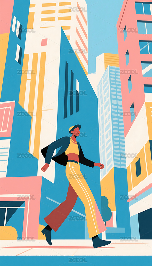 抽象藝術(shù)幾何圖形人物城市建筑插畫（主預(yù)覽-10509908） - 未分類 - 站酷設(shè)計師旅途中的流浪者原創(chuàng)素材 - 站酷ZCOOL