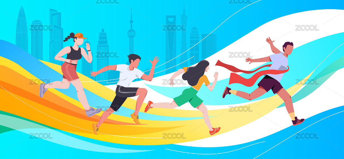 跑步運(yùn)動(dòng)矢量插畫(huà) 馬拉松海報(bào)物料 城市跑（主預(yù)覽-4945787） - 未分類(lèi) - 站酷設(shè)計(jì)師yuyin1114原創(chuàng)素材 - 站酷ZCOOL