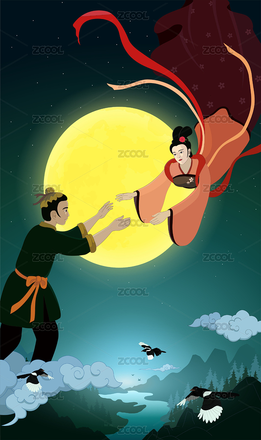 七夕鹊桥相会（主预览-2125568） - 未分类 - 站酷设计师小V老师原创素材 - 站酷ZCOOL