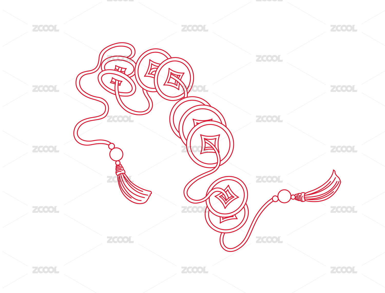 一串铜钱元素图案