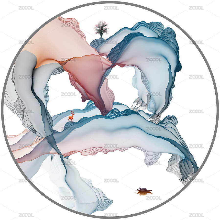 水墨山水畫(huà)抽象意境裝飾畫(huà)（主預(yù)覽-7505515） - 未分類 - 站酷設(shè)計(jì)師北國(guó)小饅頭原創(chuàng)素材 - 站酷ZCOOL